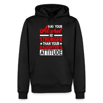 Que l’alcool soit plus fort que l’attitude de la fille - Sweat à capuche Premium bio Homme - noir - Devant - Nico (187cm)