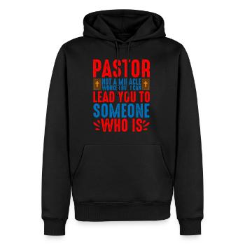 Pastor, Not A Miracle Worker 2 - Männer Premium Bio Hoodie - Schwarz - Vorne - Nico (187cm)