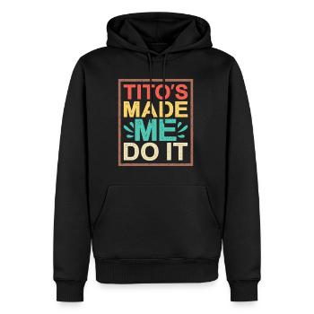 Tito m’a fait le faire - Sweat à capuche Premium bio Homme - noir - Devant - Nico (187cm)