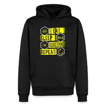 Manger Dormir Apiculture Répéter Chemise Apiculteur - Sweat à capuche Premium bio Homme - noir - Devant - Nico (187cm)