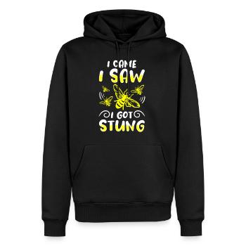 Je suis venu j’ai vu que je me faisais piquer chemise apiculteur - Sweat à capuche Premium bio Homme - noir - Devant - Nico (187cm)