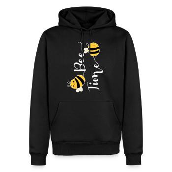 Bee Time Beekeeper Shirt Gift - Men’s Premium Organic Hoodie - black - Front - Nico (187cm)