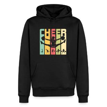 Cadeau de chemise Vintage Retro Cheerleader - Sweat à capuche Premium bio Homme - noir - Devant - Nico (187cm)
