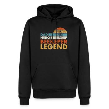 Papa Héros Apiculteur Légende Chemise Cadeau - Sweat à capuche Premium bio Homme - noir - Devant - Nico (187cm)
