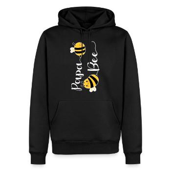Papa Bee Shirt Geschenk Vater Vatertag - Männer Premium Bio Hoodie - Schwarz - Vorne - Nico (187cm)