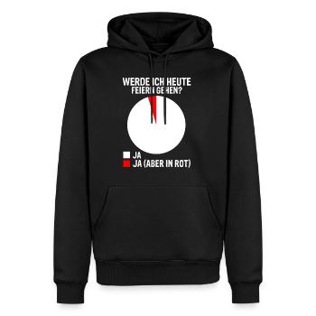 WERDE ICH HEUTE FEIERN GEHEN ? Party Feiern lustig - Männer Premium Bio Hoodie - Schwarz - Vorne - Nico (187cm)