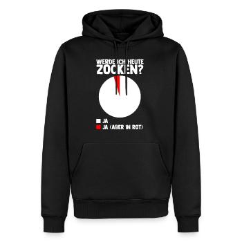 WERDE ICH HEUTE ZOCKEN? Gaming Gamer Zocken Konsol - Männer Premium Bio Hoodie - Schwarz - Vorne - Nico (187cm)