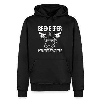 Beekeeper Powered By Coffee - Männer Premium Bio Hoodie - Schwarz - Vorne - Nico (187cm)