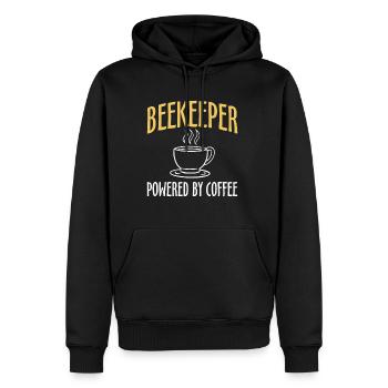 Beekeeper Powered By Coffee - Männer Premium Bio Hoodie - Schwarz - Vorne - Nico (187cm)