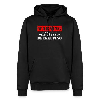 Warning May Start Talking About Beekeeping - Men’s Premium Organic Hoodie - black - Front - Nico (187cm)