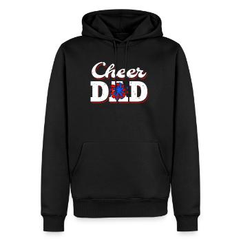 Cheer Dad Papa Papa Cadeau de fête des pères - Sweat à capuche Premium bio Homme - noir - Devant - Nico (187cm)