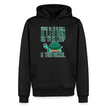 Comment appelez-vous une leçon sur les tortues, un tourtorial2 - Sweat à capuche Premium bio Homme - noir - Devant - Nico (187cm)