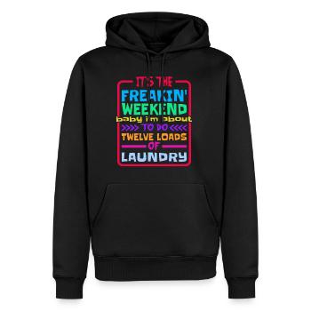 Je suis sur le point de faire douze brassées de lessive - Sweat à capuche Premium bio Homme - noir - Devant - Nico (187cm)