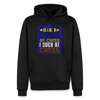 Life Is Like A Game Of Chess, I Suck At Chess 2 - Männer Premium Bio Hoodie - Schwarz - Vorne - Nico (187cm)