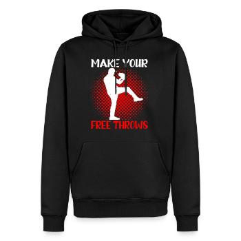 Make Your Free Throws 3 - Männer Premium Bio Hoodie - Schwarz - Vorne - Nico (187cm)