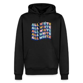 All Write Shirt Cadeau de journaliste - Sweat à capuche Premium bio Homme - noir - Devant - Nico (187cm)