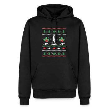 Chemise moche de Noël à une roue cadeau de Noël - Sweat à capuche Premium bio Homme - noir - Devant - Nico (187cm)