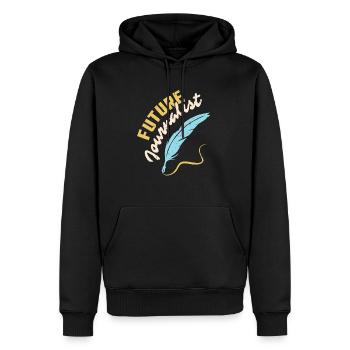 Cadeau de la chemise du futur journaliste - Sweat à capuche Premium bio Homme - noir - Devant - Nico (187cm)
