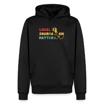 Cadeau de chandail Journalism local Matters - Sweat à capuche Premium bio Homme - noir - Devant - Nico (187cm)