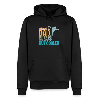 Un père à une roue comme un père ordinaire mais plus cool - Sweat à capuche Premium bio Homme - noir - Devant - Nico (187cm)