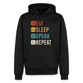 Eat Sleep Opera Repeat Shirt Geschenk - Männer Premium Bio Hoodie - Schwarz - Vorne - Nico (187cm)