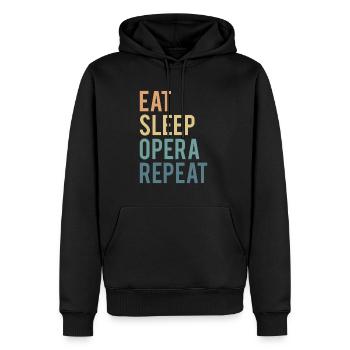 Eat Sleep Opera Repeat Shirt Geschenk - Männer Premium Bio Hoodie - Schwarz - Vorne - Nico (187cm)