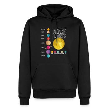 Planeten Shirt Geschenk Universum - Männer Premium Bio Hoodie - Schwarz - Vorne - Nico (187cm)
