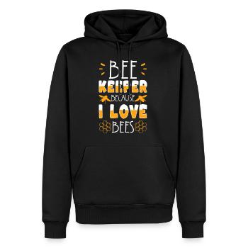 Apiculteur Parce que j’aime les abeilles Chemise Apiculteur - Sweat à capuche Premium bio Homme - noir - Devant - Nico (187cm)