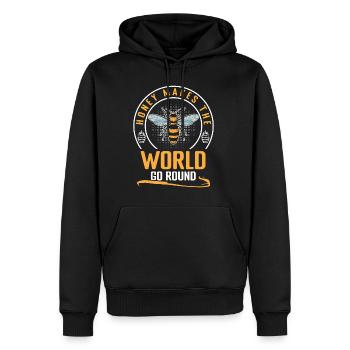 Honey Makes The World Go Round Shirt Geschenk - Männer Premium Bio Hoodie - Schwarz - Vorne - Nico (187cm)