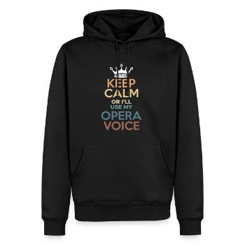 Restez calme ou malutilisez ma chemise vocale d’opéra - Sweat à capuche Premium bio Homme - noir - Devant - Nico (187cm)