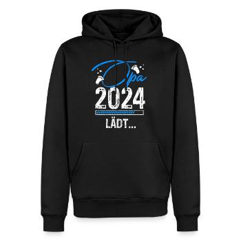 Opa 2024 Lädt Opa To Be Countdown Schwangerschaft - Männer Premium Bio Hoodie - Schwarz - Vorne - Nico (187cm)
