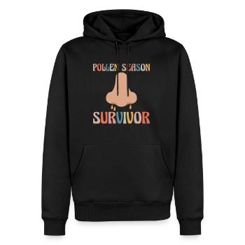 Cadeau de chemise de survivant de saison du pollen - Sweat à capuche Premium bio Homme - noir - Devant - Nico (187cm)