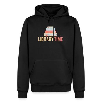 Bibliothèque de cadeaux de chemise Time - Sweat à capuche Premium bio Homme - noir - Devant - Nico (187cm)