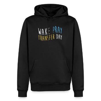 Wake Pray Transfer Day Shirt Dialysis Nurse - Men’s Premium Organic Hoodie - black - Front - Nico (187cm)