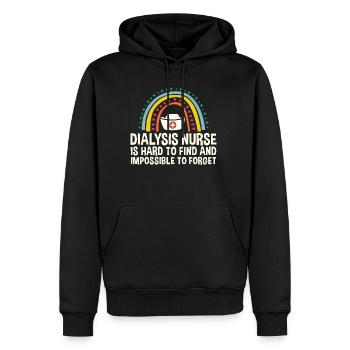 L’infirmière en dialyse est difficile à trouver ... - Sweat à capuche Premium bio Homme - noir - Devant - Nico (187cm)