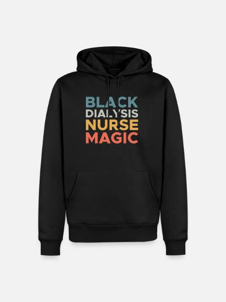 Black Dialysis Nurse Magic - Männer Premium Bio Hoodie - Schwarz