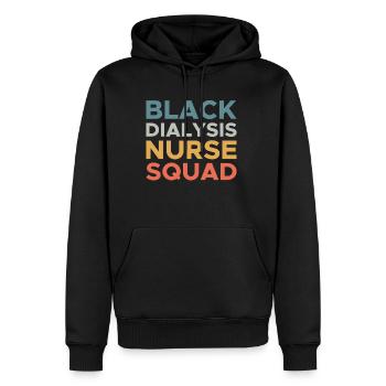 Chemise noire de l’escouade infirmière en dialyse - Sweat à capuche Premium bio Homme - noir - Devant - Nico (187cm)