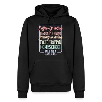 Planification de cours de consommation de café Homeschool Mama 1 - Sweat à capuche Premium bio Homme - noir - Devant - Nico (187cm)