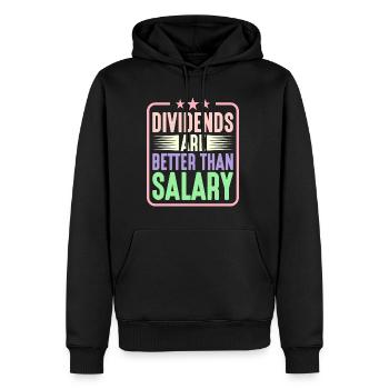 Les dividendes valent mieux que le salaire 5 - Sweat à capuche Premium bio Homme - noir - Devant - Nico (187cm)