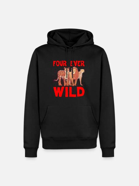 Four Ever Wild 40 - Männer Premium Bio Hoodie - Schwarz