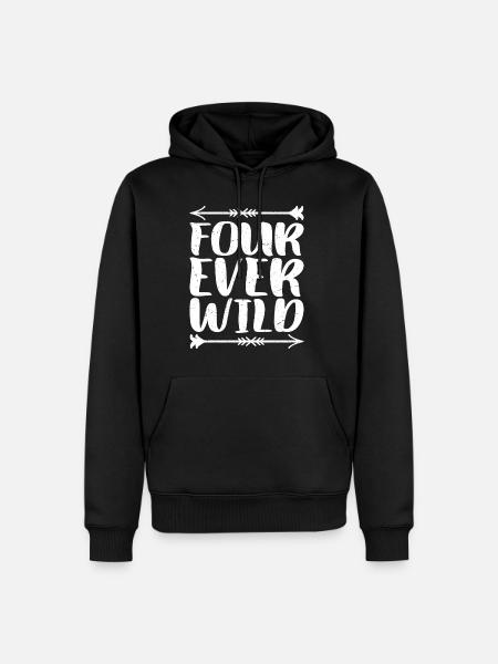 Four Ever Wild 39 - Männer Premium Bio Hoodie - Schwarz