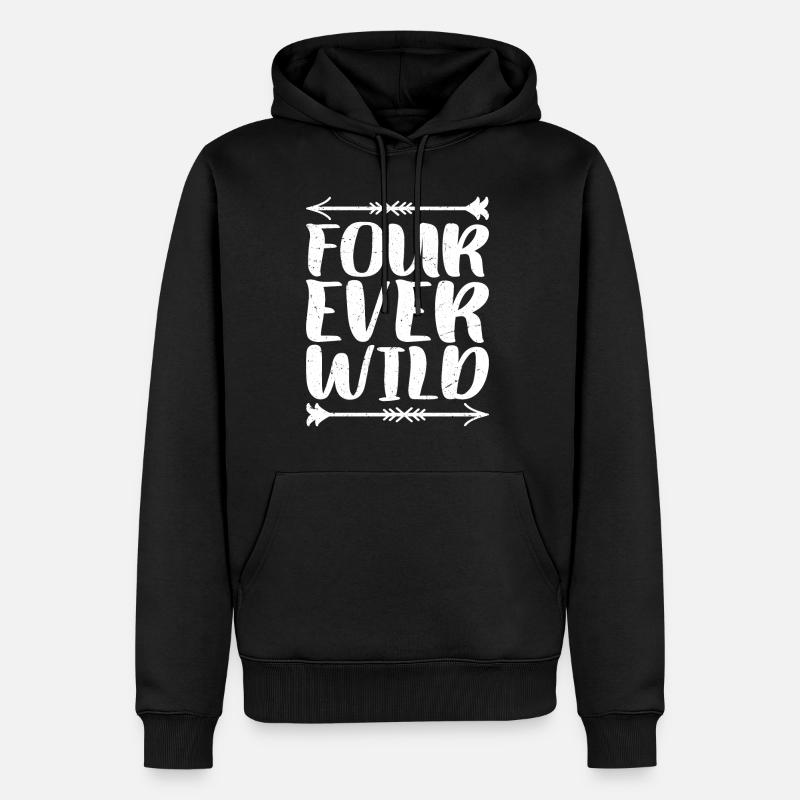 Four Ever Wild 39 - Männer Premium Bio Hoodie - Schwarz