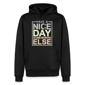 Have a nice day somewhere else 12 - Men’s Premium Organic Hoodie - black - Front - Nico (187cm)