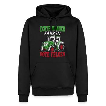 Traktor Landwirt Trecker Echte Männer Spruch Trakt - Männer Premium Bio Hoodie - Schwarz - Vorne - Nico (187cm)