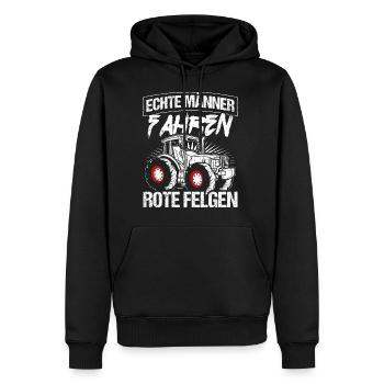 Traktor Landwirt Trecker Echte Männer Spruch Trakt - Männer Premium Bio Hoodie - Schwarz - Vorne - Nico (187cm)