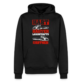 Hart Härter Landschaftsgärtner Gartenarbeit Gesche - Männer Premium Bio Hoodie - Schwarz - Vorne - Nico (187cm)