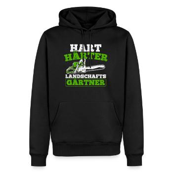 Hart Härter Landschaftsgärtner Gartenarbeit Gesche - Männer Premium Bio Hoodie - Schwarz - Vorne - Nico (187cm)