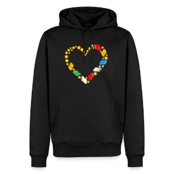 Herz Bibliothekarin Shirt Geschenk - Männer Premium Bio Hoodie - Schwarz - Vorne - Nico (187cm)