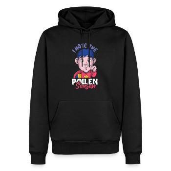 Je déteste la chemise de saison du pollen - Sweat à capuche Premium bio Homme - noir - Devant - Nico (187cm)