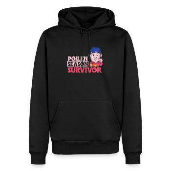 Cadeau de chemise de survivant de saison du pollen - Sweat à capuche Premium bio Homme - noir - Devant - Nico (187cm)
